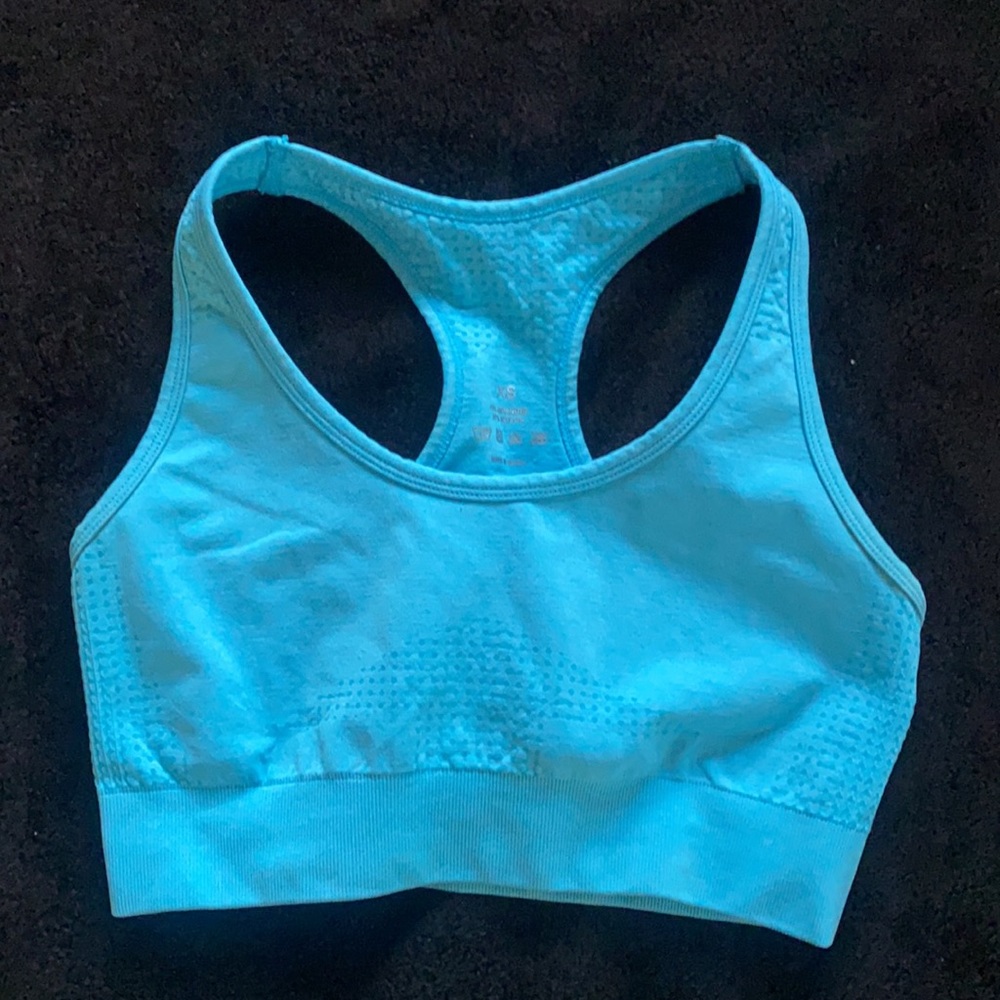 Aqua blue NVGTN sports bra. - Picture 2 of 4